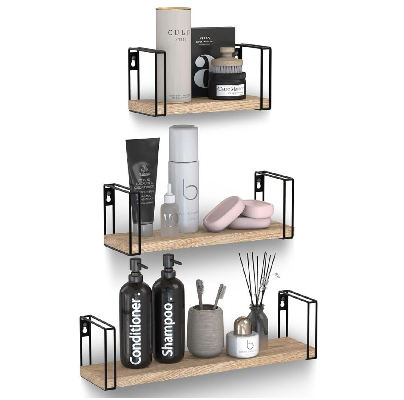 Étagère murale décorative, Ensemble d'étagère 3 en 1