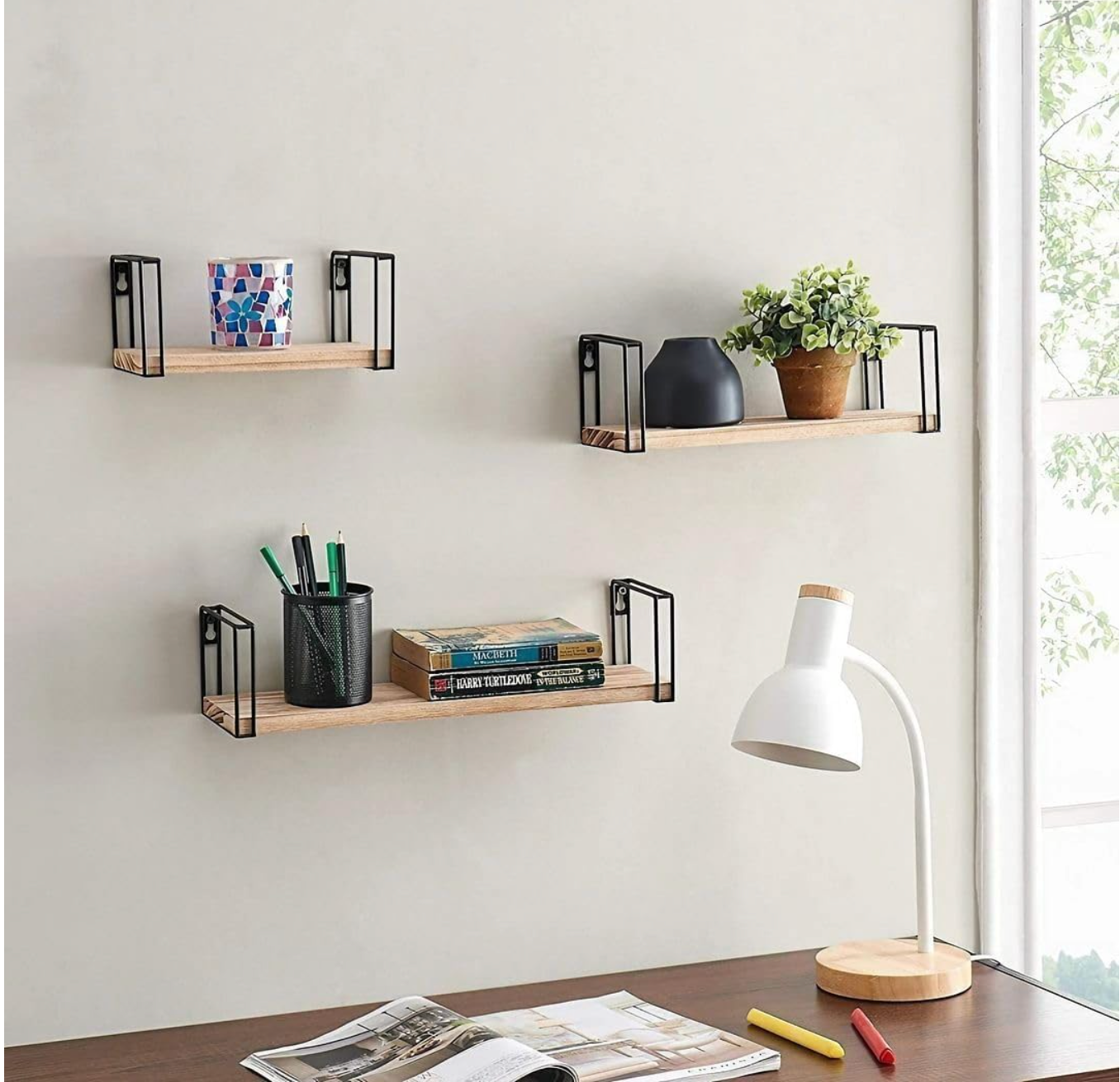 Étagère murale décorative, Ensemble d'étagère 3 en 1