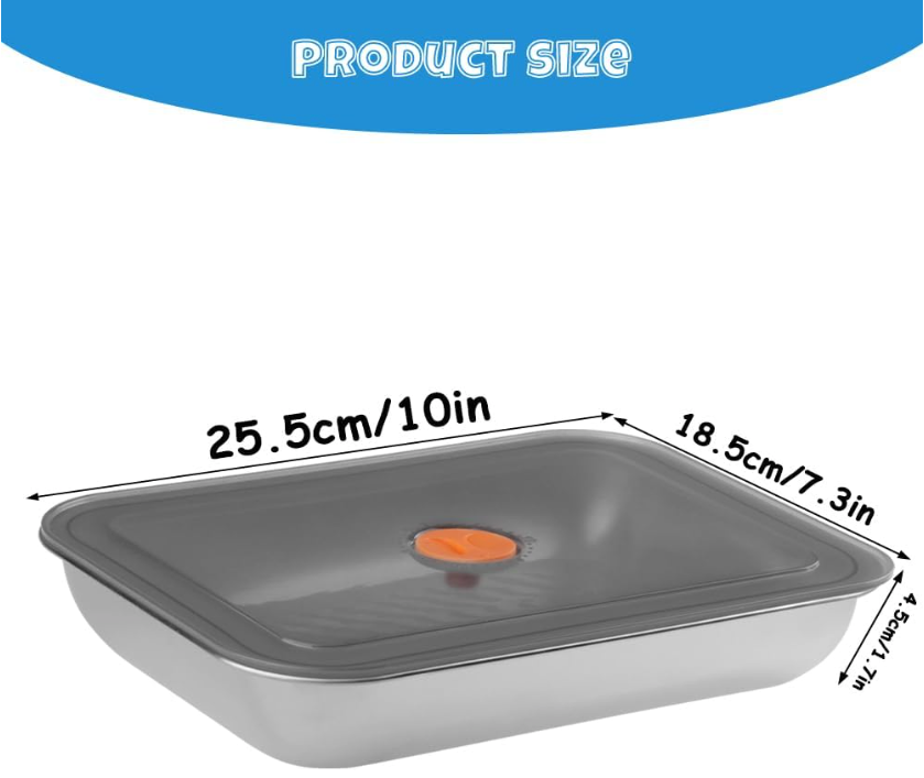 Set de 4 Boîtes Extra-Plates en Inox (1800ml)