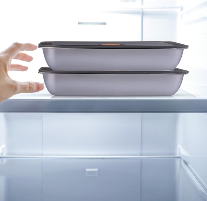 Set de 4 Boîtes Extra-Plates en Inox (1800ml)