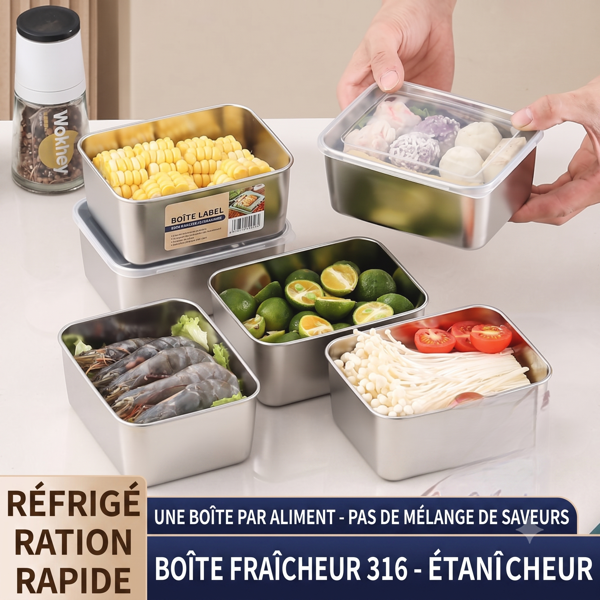 Boîtes Repas Hermétiques en Inox 316